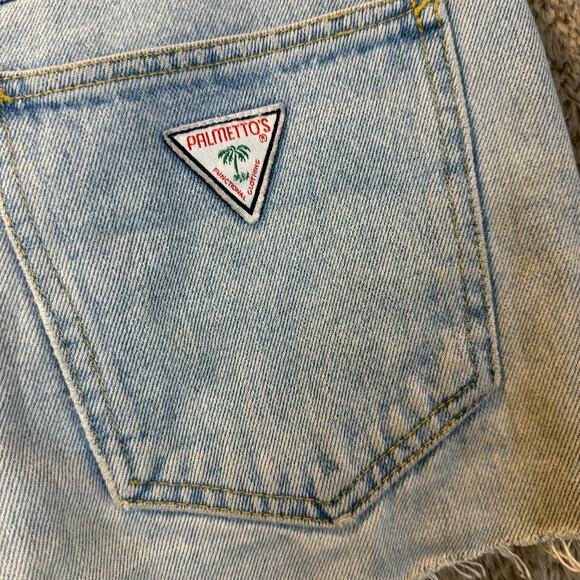 Vintage Palmetto' Jeans Wear Denim Shorts Pleated Raw Hem 11 - Picture 9 of 13